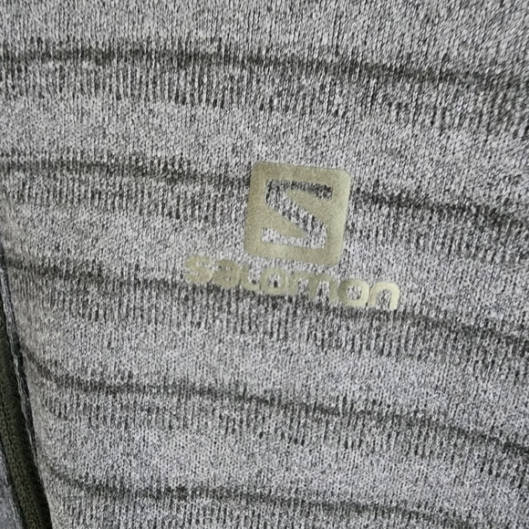 Salomon Lightning Half Zip Mid Layer Striped Running Shirt Size Medium Like New - Picture 7 of 9